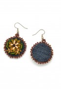 Denim Flower Earrings